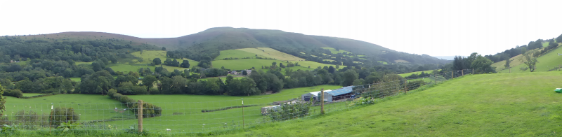 View of Sugarloaf from Celyn Farm's front lawn.