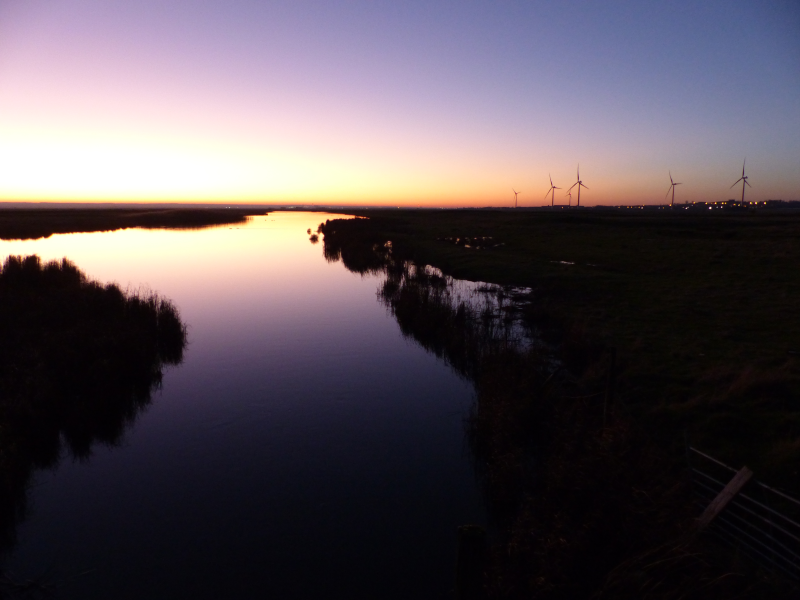 A spectacular sunset on the way home makes up for the lack of owls