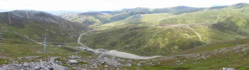 From the top of the ski lift at Glenshee.